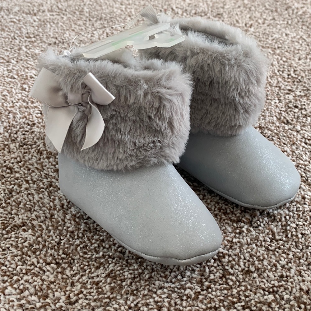Grey Shimmer Boots